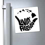 Livin' Aloha magnets black backing material.