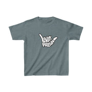 Livin' Aloha Everyday Dark Heather Shirt w/ Islands on Back (Kids) - Livin' Aloha