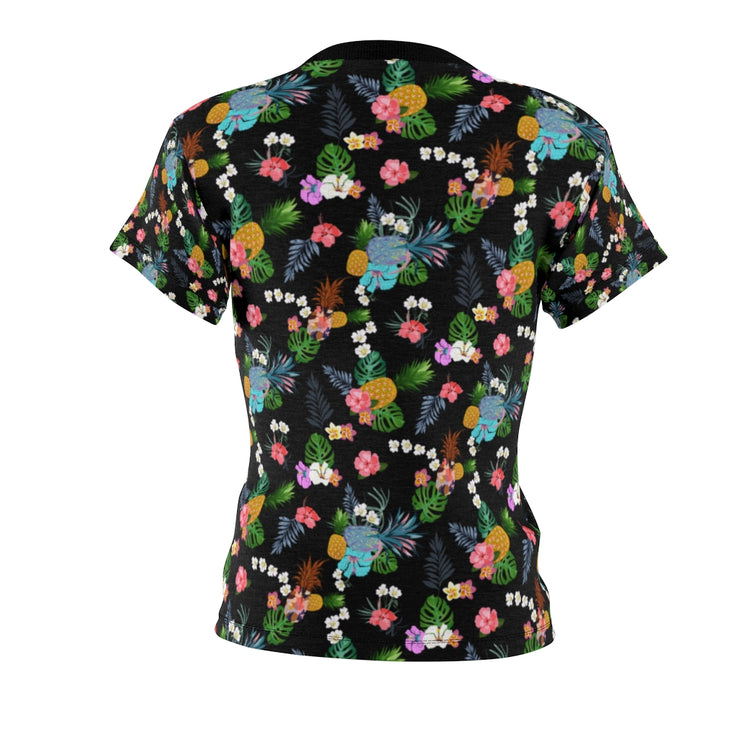Ladies Pineapple Cut & Sew Tee (Black) - Livin&