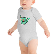 Livin' Aloha Athletic Heather Baby Onsie (with Pineapple Shaka)