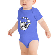 Livin' Aloha Heather Columbia Blue Baby Onesie (Islands Shaka)
