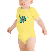 Livin' Aloha Yellow Baby Onsie (with Pineapple Shaka)