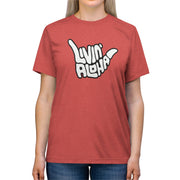 Livin' Aloha Classic Tri-Blend (Red Damask)