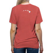 Livin' Aloha Classic Tri-Blend (Red Damask)