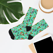 Livin' Aloha Tropical Socks (Teal Pineapple)