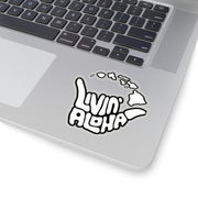 Kiss-Cut White Stickers - Livin' Aloha