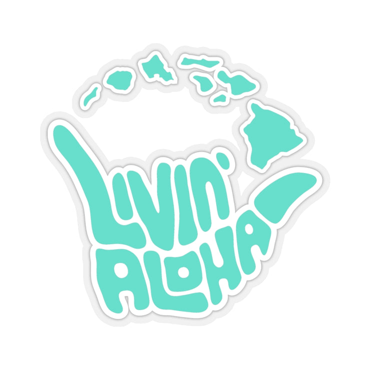  Islands Sticker (Light Turquoise, White Boarder) - Livin&