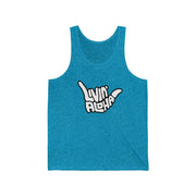 Livin' Aloha Classic Jersey Tank (Aqua Tri-Blends)