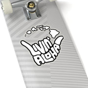 Kiss-Cut White Stickers - Livin' Aloha