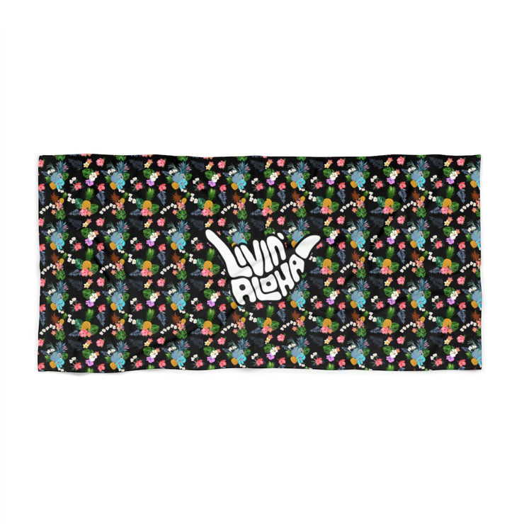  Beach Towel (Black Pineapple) - Livin&