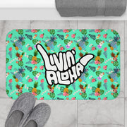 Livin' Aloha Bath Mat (Teal Pineapple)