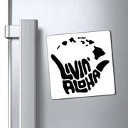 Livin' Aloha magnets black backing material.