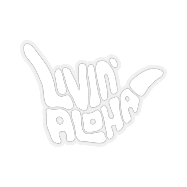 solid white logo, kiss cut stickers - Livin&