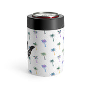 White Floral Can Holder - Livin' Aloha
