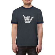 Livin' Aloha Ringer Tee (Dark Heather Grey / Jet Black)