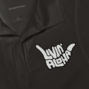 Livin' Aloha Ladies Athletic Black Polo Shirt