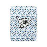 Livin' Aloha Sherpa Fleece Blanket (Whales)