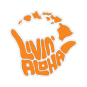 Orange Livin' Aloha Decal,  Islands Stickers - Livin' Aloha