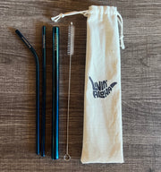 Livin' Aloha Metal Straw Kit  (Blue)