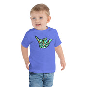 Livin' Aloha Heather Columbia Blue Toddler Tee (Pineapple Shaka)